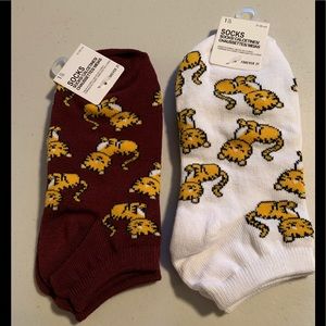 ♦️2 Brand New  Tiger Graphic Ankle Socks